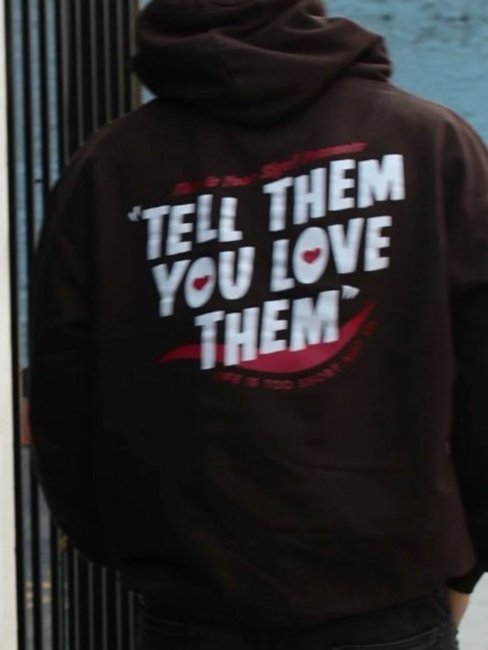 Brown Graphic Hoodie - 'Tell Them You Love Them'